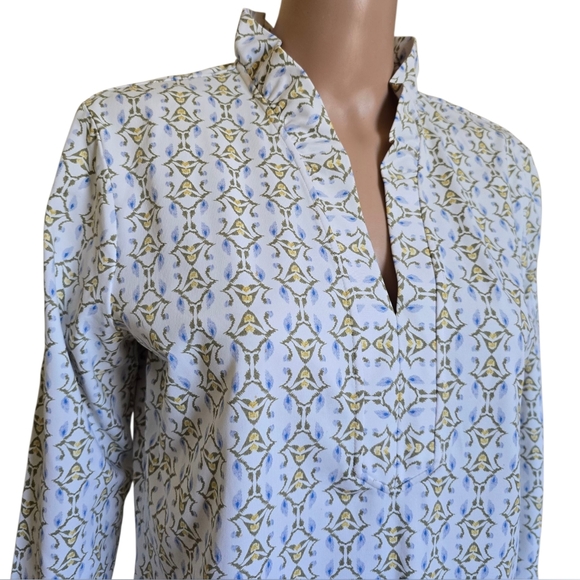 J.McLaughlin Sahara Ruffle Top in Tidal Geo - Picture 9 of 12